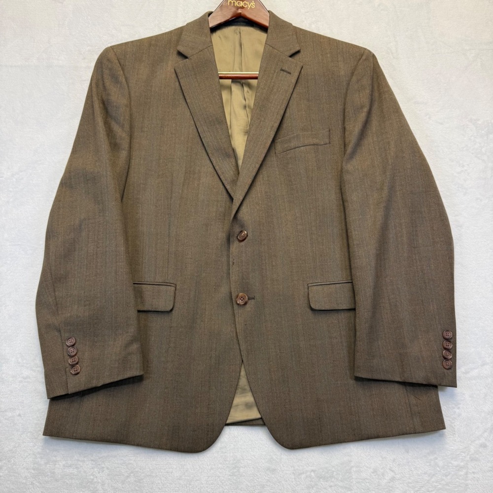 Lauren Ralph Lauren Mens 44S Brown subtle plaid 100% Wool Blazer Sport Coat 44 S